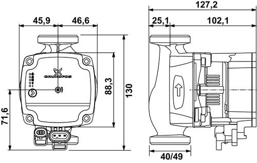 Circulateur Grundfos Alpha 1 25-40 MM1''1/2(40/49) entraxe 130mm